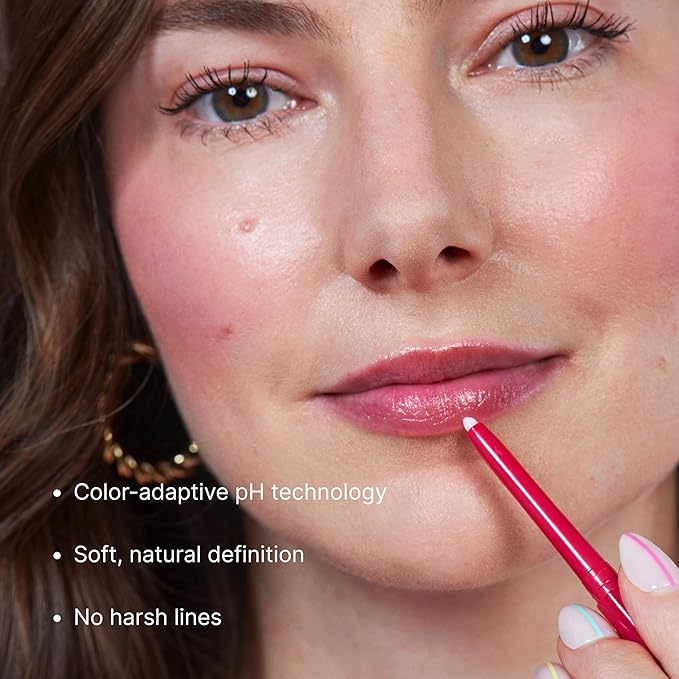 Winky Lux pH Blurring Lip Liner, Color Changing, Natural Lip Pencil for Softly Diffused plump lips, with Hyaluronic Acid, Jojoba Oil & Vitamin E, Hydrating, Clean Beauty, Cruelty-Free, Vegan