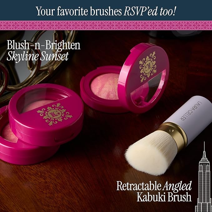 LAURA GELLER NEW YORK Baked Blush-n-Brighten for Mature Skin - 00 Skyline Sunset - Powder Blush Won't Settle into Fine Lines - Buildable Natural Finish – Longlasting Formula - Made in Italy