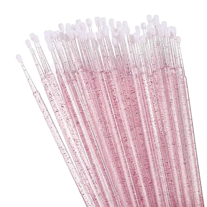 300pcs Disposable Micro Applicators brushes,JASSINS Eyelash Extensions Microfiber Wands Applicator Brush,False Eyelashes Brush Clean Mascara swabs(2.0 mm With Container) (PURPLE)