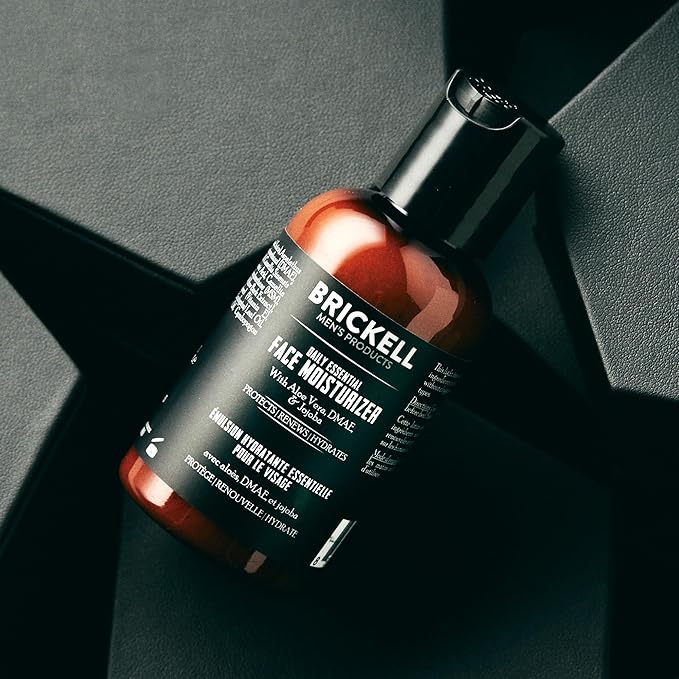 Brickell Men's Daily Essential Face Moisturizer for Men, Fast-Absorbing Face Lotion with Niacinamide, Green Tea, and Hyaluronic Acid, 2 Ounce, Scented