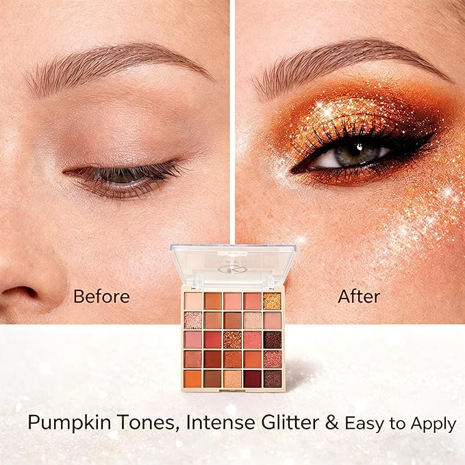 K'APEINE 25-Color Eyeshadow Palette, Warm Neutral Nude Pink & Brown Shades, Matte Shimmer & Glitter Finishes, Highly Pigmented, Blendable Long-Lasting, Soft Glam Day-to-Night Makeup