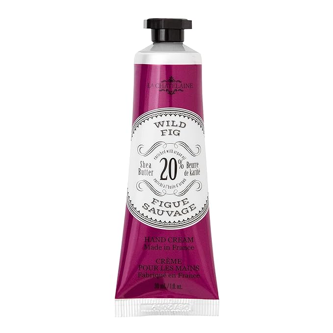 La Chatelaine 20% Shea Butter Hand Cream Travel Size, Organic Argan Oil, Moisturizing, Nourishing, Repairing, Extra-Rich Hand Lotion, Made in France, Paraben Free, 1 oz / 30ml (Wild Fig)