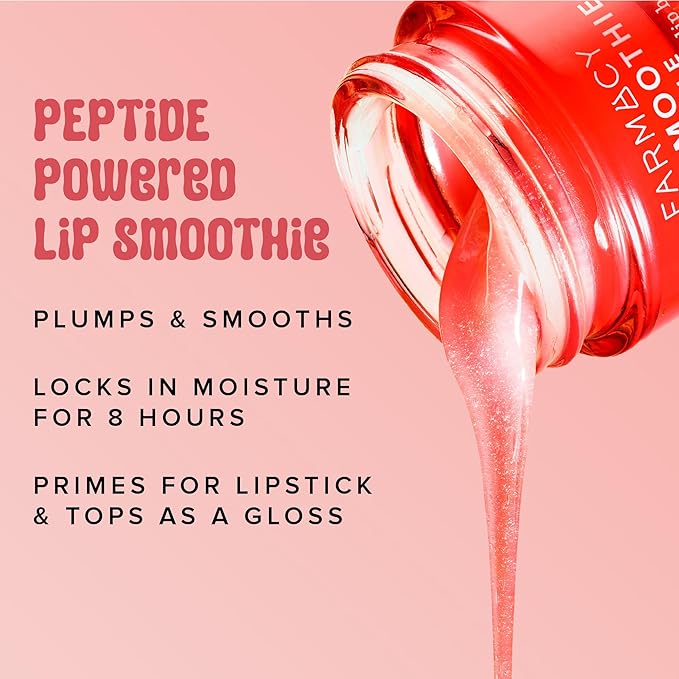 Farmacy Vitamin C + Peptide Hydrating Lip Balm - Lip Smoothie Moisturizing + Plumping Treatment - Smooths Lines with a High-Gloss Finish - Apple (10g)