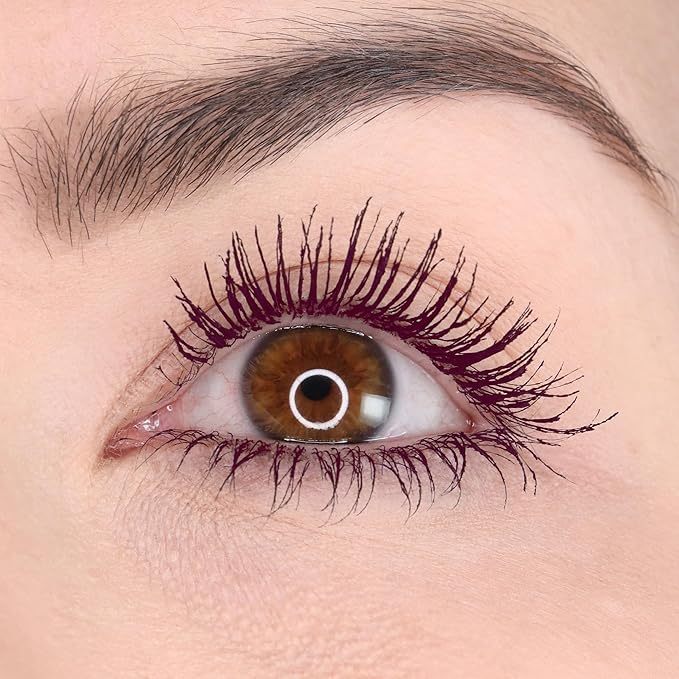 Whats Up Beauty - Watch Me! Burgundy Volumizing and Lengthening Mascara with Peptides + Vitamin B5 | Clean, Cruelty-Free, Sustainable | Made in Italy | Lash Care for Conditioning & Strength