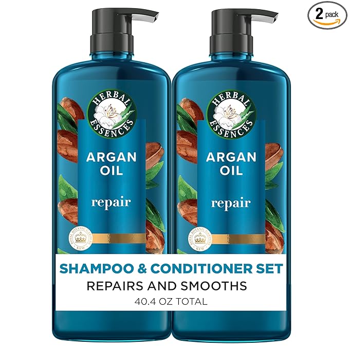 Herbal Essences Argan Oil Repair Shampoo & Conditioner Set, Moisturizes & Smoothes, Paraben-Free, Color-Safe, pH-Balanced, Citrus Scent, 20.2 Fl Oz, 2-Pack