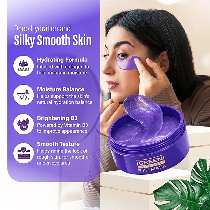 Retinol Collagen Under Eye Patches - Hydrogel Eye Pads (60 patches) with 95% Retinol & 5 Micro Collagen. Nourishing & Non Irritating Eye Gel Mask. Sealing Cap & Spatula Included.