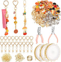VioraWhite Lip Gloss Charm Kit Lip Gloss Keychain Making Kit Including Assorted Charms Keychain Clips Extender Chain (716 Pcs,Cute Style)