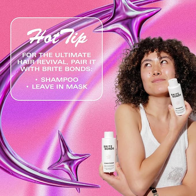 Brite Bonds Repair Conditioner with Peptides - Reverse All Types of Hair Damage & Enhance Shine with Nourishing Oils - Vegan Cruelty-Free Salon Grade - Pairs with Bonds Shampoo (6.76 Fl Oz)