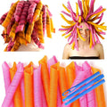 50 Pcs Heatless Spiral Hair Curlers 22inch Magic No Heat Hair Curls For Long Hair 6Pcs Styling Hooks DIY Hair Rollers Set（pink-orange）