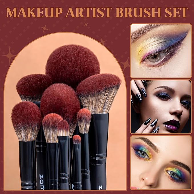 ZAMEL 29pcs Preminum Makeup Brush Set With Holder, Black Soft Bristle Brushes For Foundation,Eyeshadow,Blending,Professional Cosmetic Brush Kit for Women(Gift Idea)