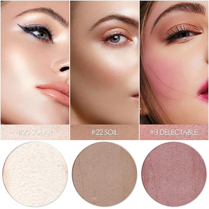 FALOCUTUS 3 Pcs Contour Stick Set,Cream Blush & Highlighter Bronzer Pen,Long Lasting & Smooth Natural Face Contouring.LIGHT-WARM