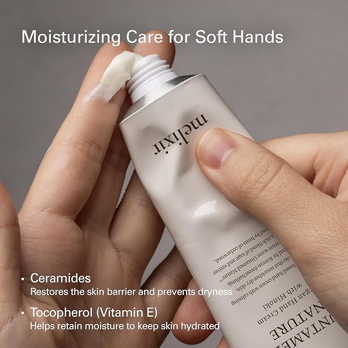 Melixir Vegan Hand Cream #Untamed Nature, Calming Forest Scented, Nourishes & Deeply Hydrates Dry Hands with Shea Butter, Non-Sticky & Velvety Finish, Travel Size, Korean Skincare (1.7 fl.oz./50ml)