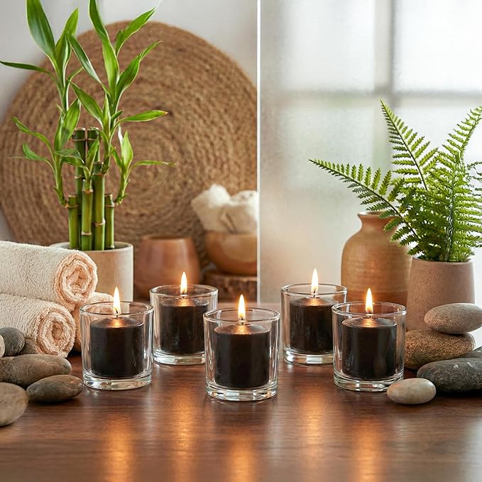Royal Imports Votive Candles Unscented Candles for Wedding Centerpieces Black, Pack of 72 Dripless Wax for Parties, Aromatherapy, Devotional, Home Décor, Spas & Holiday Gifts