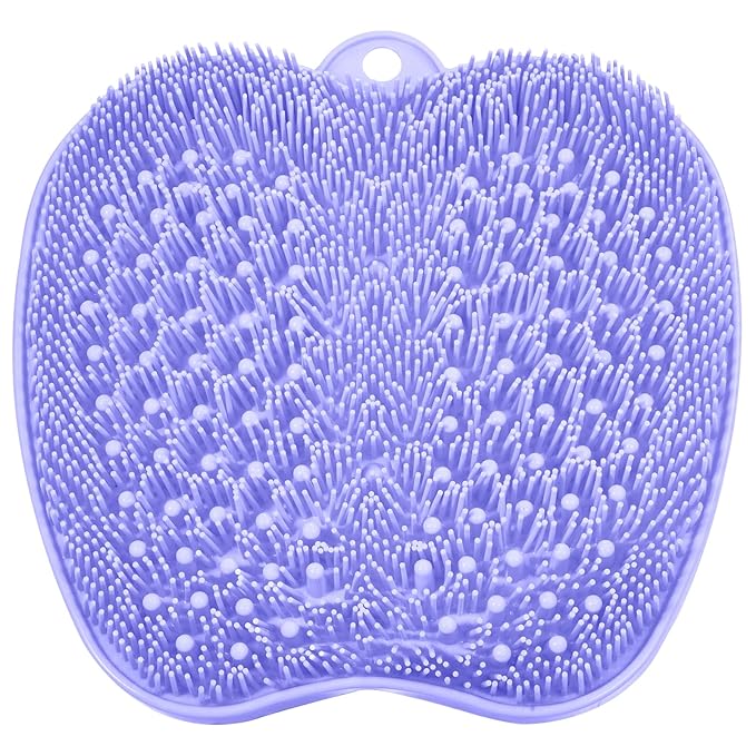 BESKAR Shower Foot Scrubber Mat with Non-Slip Suction Cups, Foot Spa Brush for Cleaning & Exfoliating Your Feet No Bend, Foot Points Reflexology Mat for Relax Your Feet