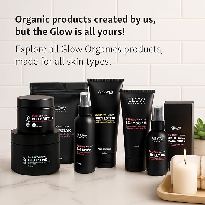 Glow Organics Energize Body Lotion for Dry Skin, 8 oz, Lightweight, Organic, Plant Based, Fast Absorbing Natural Moisturizer with Orange, For Men and Women, Lemon & Grapefruit Oils