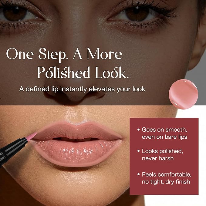 CALAILIS Lip Liner, Long Lasting Liquid Lip Liner Pencil, Waterproof and Smudge-proof Matte Semi Permanent lipliner Stain, Seamless Make Up with All-Day Color (#31 Nude Whisper)
