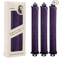 Overnight Heatless Hair Curler Blowout Rods Satin Flexi Rods for Heatless Overnight Jumbo Curls, No-Heat Styling Tools for All Hair Types, 3pcs Purple