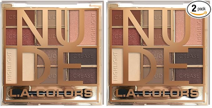 L.A. COLORS Color Block Eyeshadow, Nude CES135 (Pack of 2)