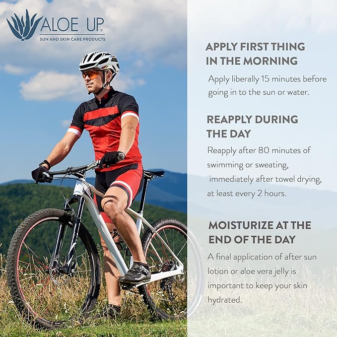 Aloe Up Sport Sunscreen Body Lotion SPF 30 | Broad Spectrum Sunblock Aloe Vera Gel | Non-Greasy,Skin Sun Protection, No White Cast | Reef Friendly, Water Resistant 80 Minutes | Fragrance-Free, 3 Oz