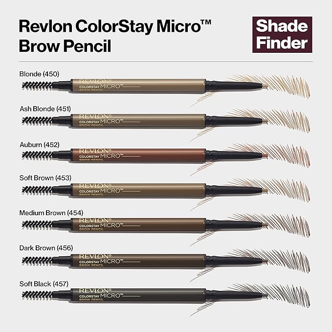 Revlon ColorStay Micro Eyebrow Pencil with Built In Spoolie Brush, Infused with Argan and Marula Oil, Waterproof, Smudgeproof, 450 Blonde, 0.003 oz