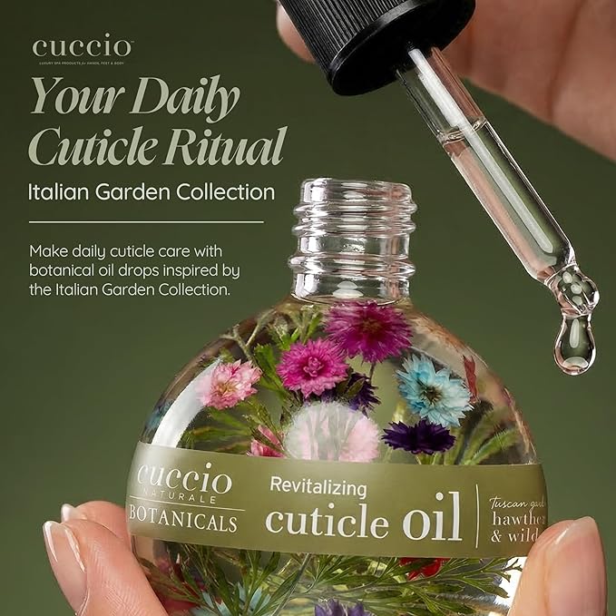 Cuccio Naturale Italian Garden Collection Revitalizing Cuticle Oil – Tuscan Garden with Hawthorn & Wild Daisy – Hydrating and Nourishing Cuticle Oil for Stronger, Healthier Nails – 2.1 oz