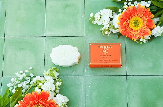 Spongellé Lily of The Valley Pedi Buffer Bath Sponge | Exfoliating Foot & Heel Scrub | Cleanse, Exfoliate, and Nourish | Cruelty-Free, Vegan, Dermatologist-Tested, Made in USA | 30+ uses