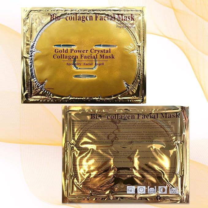 24k Gold Gel Facial Mask,SkinCare Facial Patch Collagen Face Mask for Moisturizing, Puffiness, Anti Wrinkle and Hydrateing Your Beautiful Face, 15PCS