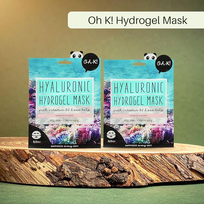 Oh K! Hydrogel Mask - Moisturizing Face Mask Sheet - Hydrating Face Sheets - Rich in Hyaluronic Acid, Niacinamide - Korean Skincare - 1 Pc (Pack of 3)