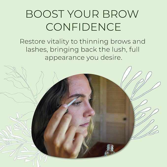 Sea El Castor Lash & Brow Serum Organic Castor Oil Rosemary Oil & Black Seed Oil Hair Conditioner - Eyelashes & Eyebrow Thickening & Growth Essentials for Women & Men - 1 fl oz Bottle