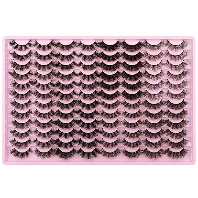 48 Pairs Mink Lashes Thick Eyelashes 8 Styles Mixed Dramatic Long Faux Mink Eye lashes Pack 10D Wholesale Luxury Soft Fake Eyelashes