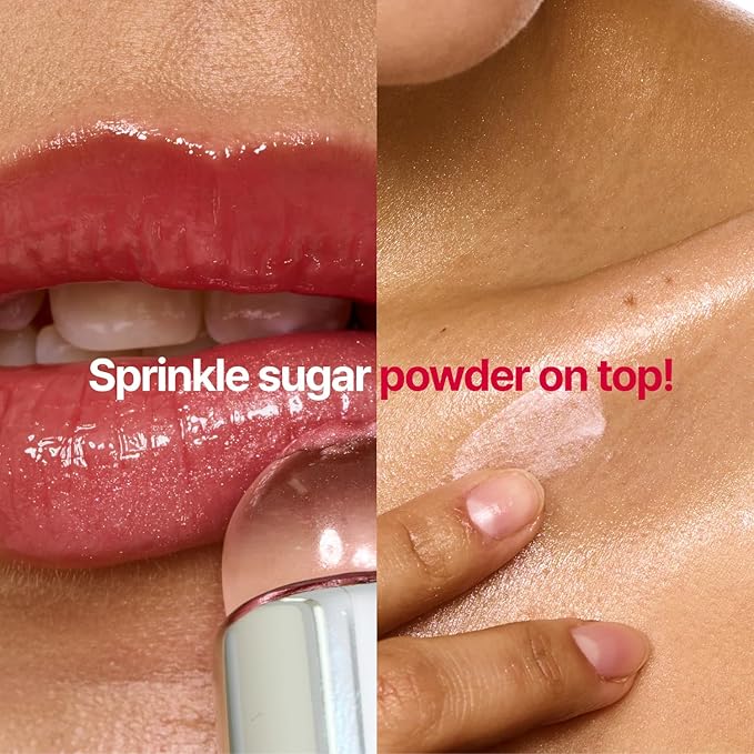 fwee Glowy Jelly Pot | Dewy Jelly Lip & Blush, Shimmer Glow Jelly Balm, Dewy Buildable Finish – Sugar Powder (Shimmer Balm) | 0.14 oz