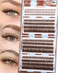 Brown Lash Clusters With Bottom Eyelash Clusters Natural Look Cluster Eyelash Extensions 300Pcs Brown Wispy Lash Clusters D-Curly Individual Lashes 10-16MM by Zegaine