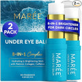 MAREE Under Eye Balm Stick Hydrating – 2 PACK Retinol Caffeine Under Eye Brightener Stick for Older Women – Collagen Undereye Cream for Dark Circles & Wrinkles – Skin Care Treatment Moisturizer