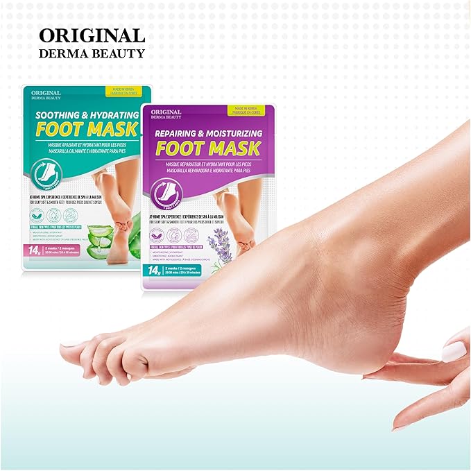 Innerest Original Derma Beauty 24 pairs Moisturizing Foot Mask Foot Spa Foot care (Aloe & Lavender)