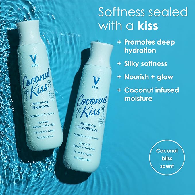 V&Co. Moisturizing Conditioner 12 Oz. - Sulfate Free, Color Safe, and Gentle Formula with Peptide Technology Boosting Hydration for Dry, and Color Treated Hair