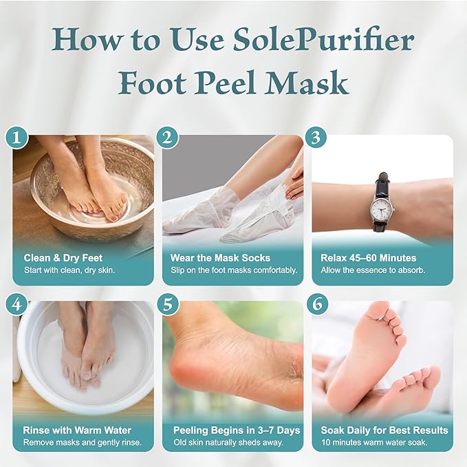 Foot Peel Mask 2 Pack, Exfoliating Foot Mask for Dead Skin & Callus Removal, Peeling Treatment with Lactic Acid, Aloe Vera & Lavender, Smooth Soft Feet at Home for Men & Women