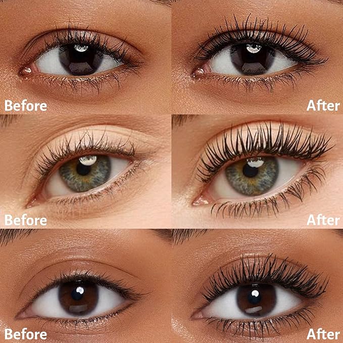 SPRINGSKY Black Curling Iron Mascara - Wand Metal Rod Mascara Lash-Lifting & Volumizing, Smudge Proof & Long Lasting Eyelash Makeup