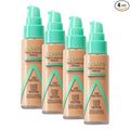 Almay Clear Complexion Acne Foundation Makeup with Salicylic Acid - Lightweight, Medium Coverage, Hypoallergenic, Fragrance-Free, for Sensitive Skin, 400 Neutral, 1 fl oz. (Pack of 4)