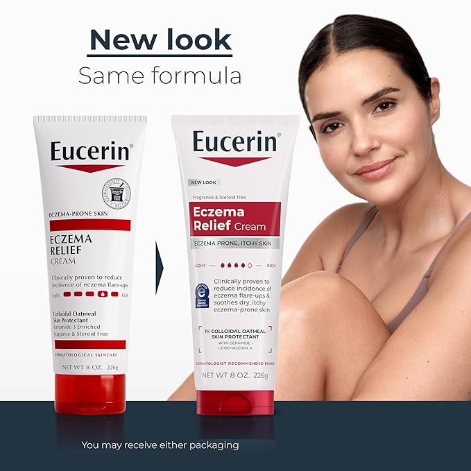 Eucerin Eczema Relief, Full Body Lotion, Moisturizing Eczema Cream with Colloidal Oatmeal (Skin Protectant) and Ceramide 3, 8 Oz Tube (Pack of 12)