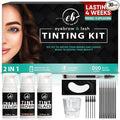 Eyebrow and Lash Kit | Brown and Black | Instant Color for Eyebrows and Lashes | 10 Applications | Perfect With Brow Lamination Kit | Vegan 2 in 1 Solution