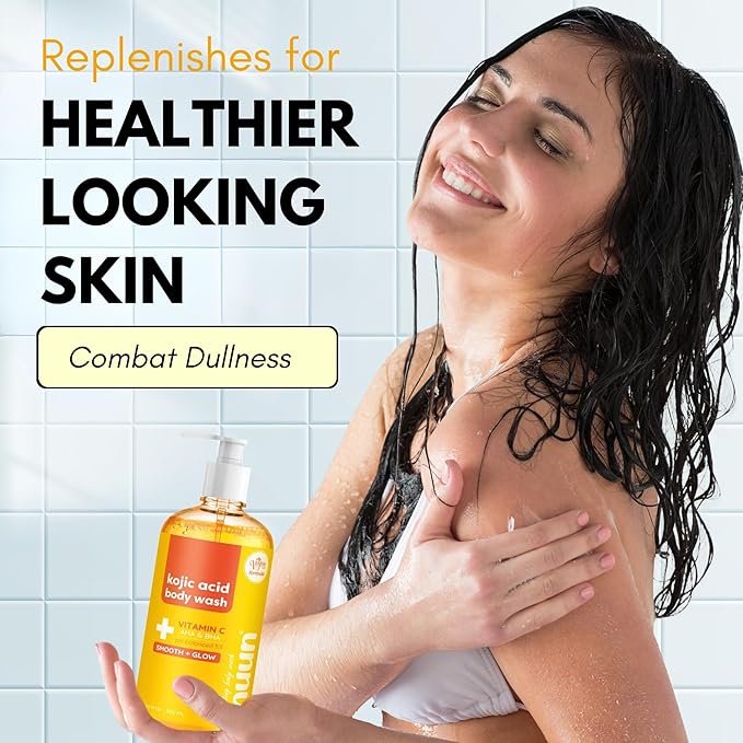 Muun Exfoliating Body Wash, Salicylic Acid (BHA) & Lactic Acid (AHA) Shower Gel, Prevent Ingrown Hair Underarm Bikini, Hydrating Body Wash Clears - 16.9 Fl Oz/500ml