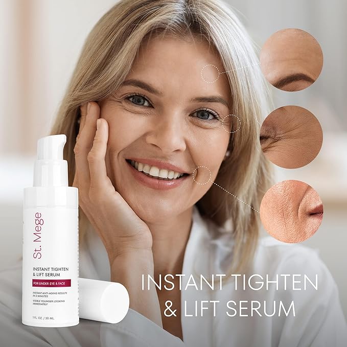 Instant Eye & Face Lift Cream: Rapid Under Eye Bags Wrinkle Smile Lines Forehead Lines Remover - Temporary Firming & Tightening Treatment in 2 Minutes, 1 fl. oz.