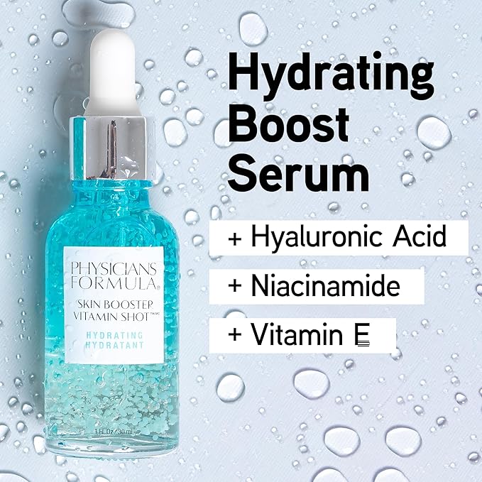 Physicians Formula Dermatologist Tested Skin Booster Vitamin Shot, Hyaluronic Acid, Vitamin E & Aloe Vera Serum - Hydrating (Pack of 2)