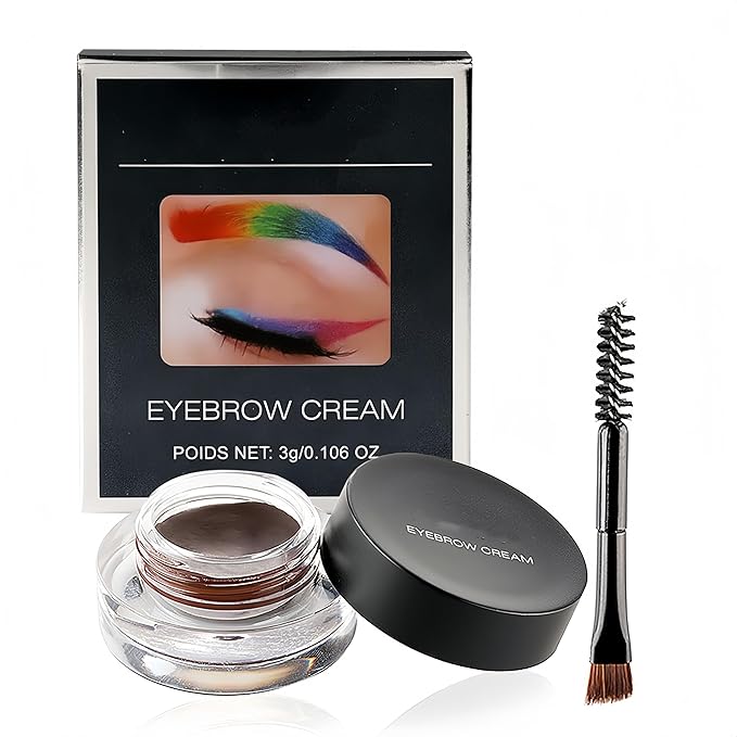 12 Color Eyebrow Cream Colorful Smooth Eyebrow Pomade Gel Long Lasting Waterproof Eyeliner Gel Eye Brow Makeup Cosmetics with Eyebrow Brush (06 Daffodil)