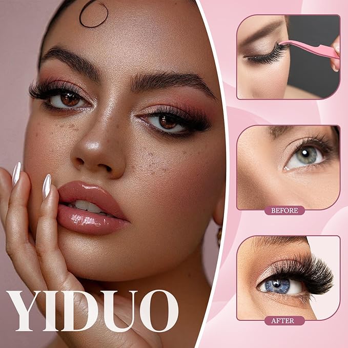 YIDUO Lash Clusters Kit 40D+60D+80D+100D Volume Lashes Extensions Kit 10-16mm Wispy Individuals Fake Eyelash, 308Pcs All-in-1 Pack with Bond and Seal|Tweezers |Removers |Eyelash & Eyebrow Brush