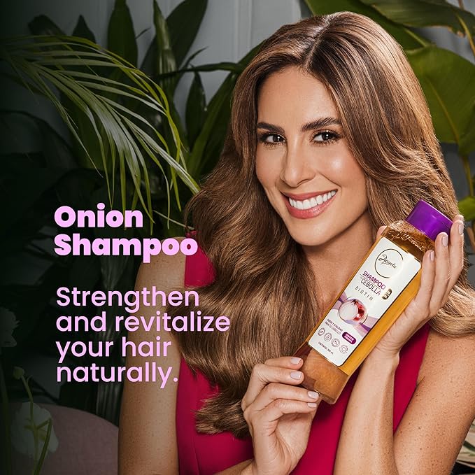 ANYELUZ Onion Shampoo – Natural, Odorless Formula, Reduces Oil, Ideal for All Hair Types, Salt and Paraben Free