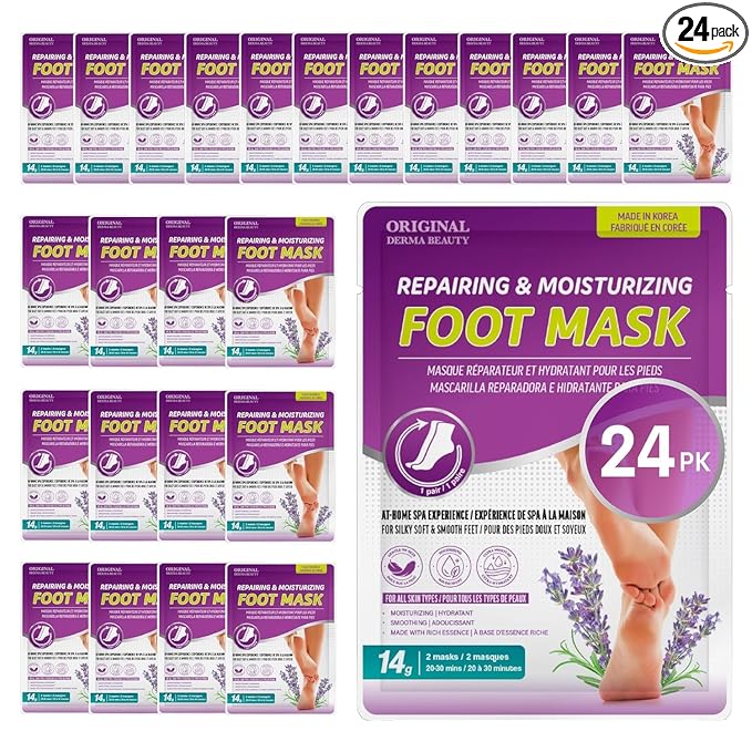 Innerest Original Derma Beauty 24 pairs Moisturizing Foot Mask Foot Spa Foot care (Lavender)