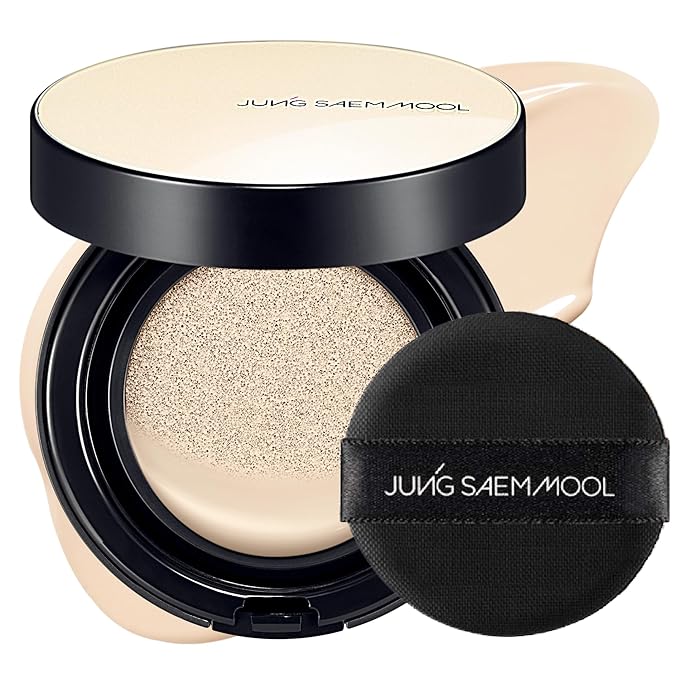 JUNG SAEM MOOL Essential Skin Nuder Cushion | Natural Finish, Buildable Coverage Cushion Foundation by Korean Makeup Artist (Refill Not Included, 0.49 Fl Oz), 13W Fair Ivory