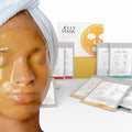 BRÜUN Peel-Off Jelly Mask Rubber Mask - 5 Treatments BHA AHA (Black Gold Salicylic AC, Red Gold Lactic AC, White Gold Glycolic AC, 24k Gold Mandelic AC, Hyaluronic AC) - 2 Packs of Each