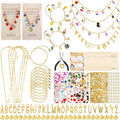 Wurosi 443 Pcs Gold Charm Bracelet Necklace Making Kit for Women, Including 8 Paperclip Chain Bracelets, 4 Paper Clip Chain Necklaces, Accessories for Jewelry Making, Crafts Beginner Supplies Gift